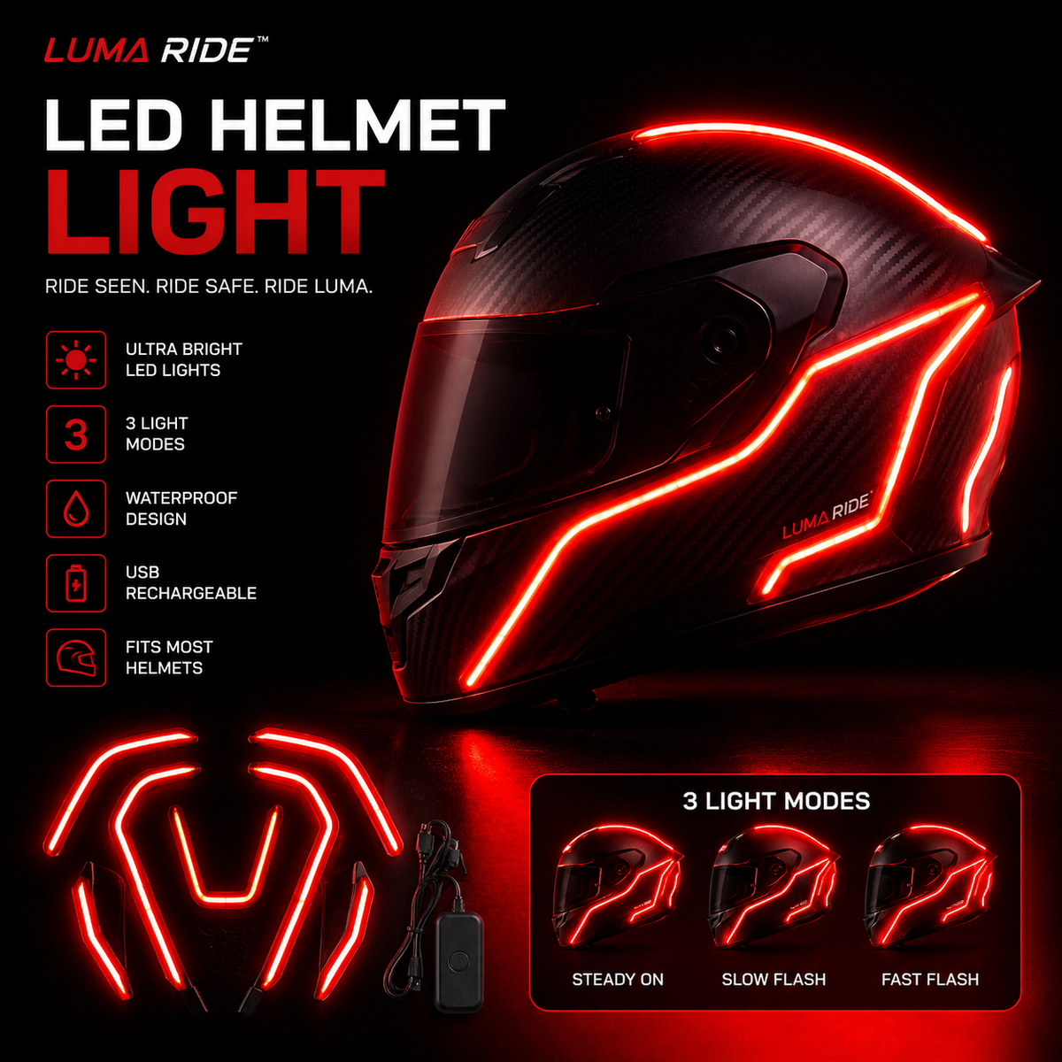 Luma Ride™ LED Helmet Light