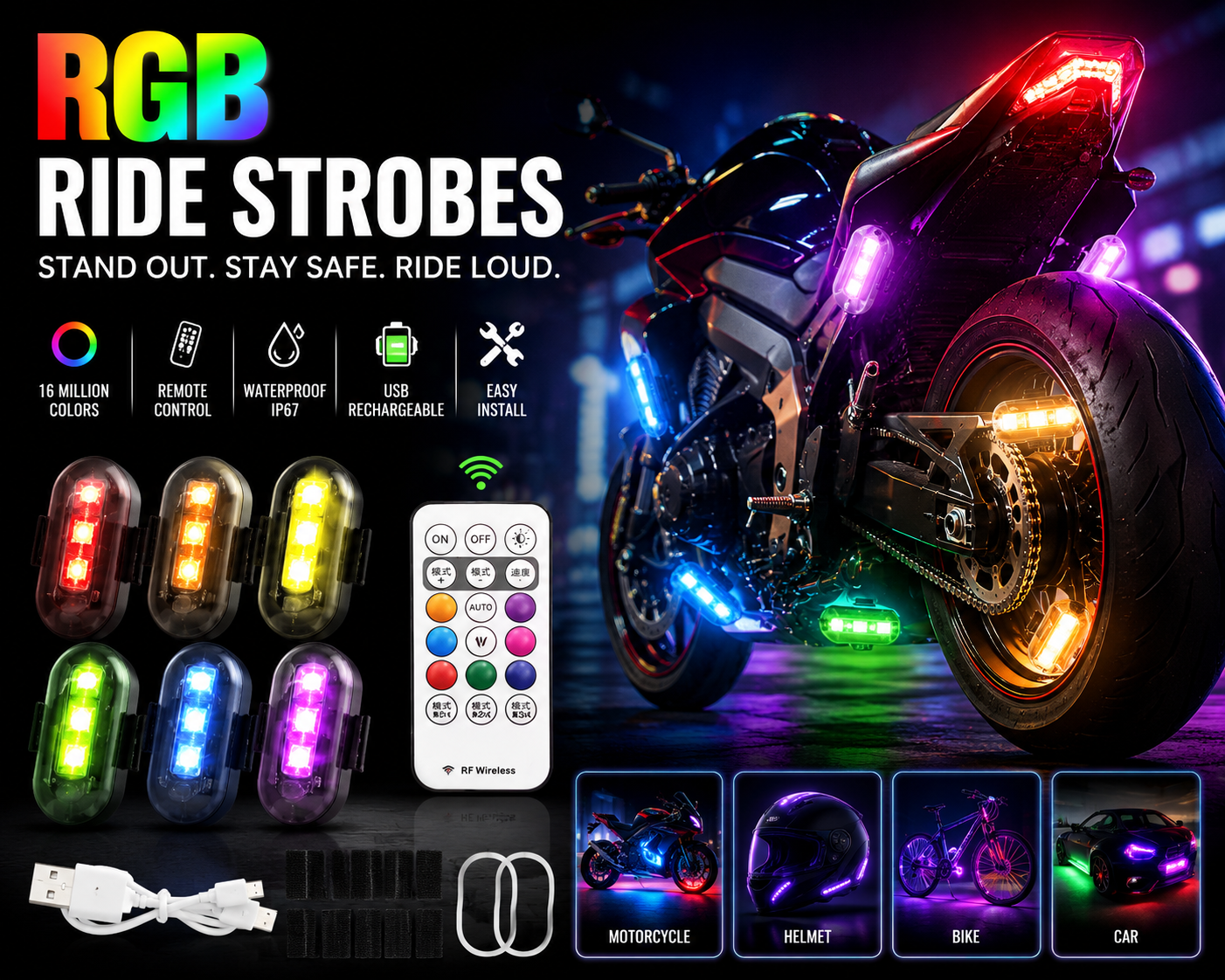 LumaRide™ RGB Ride Strobes